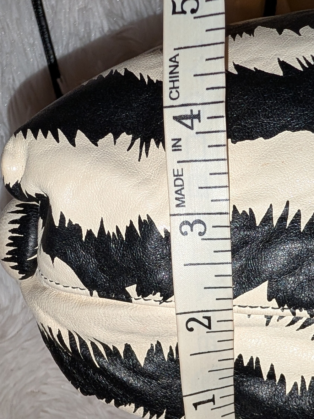 Carlos Falchi Leather Sac Black White - Picture 8 of 13